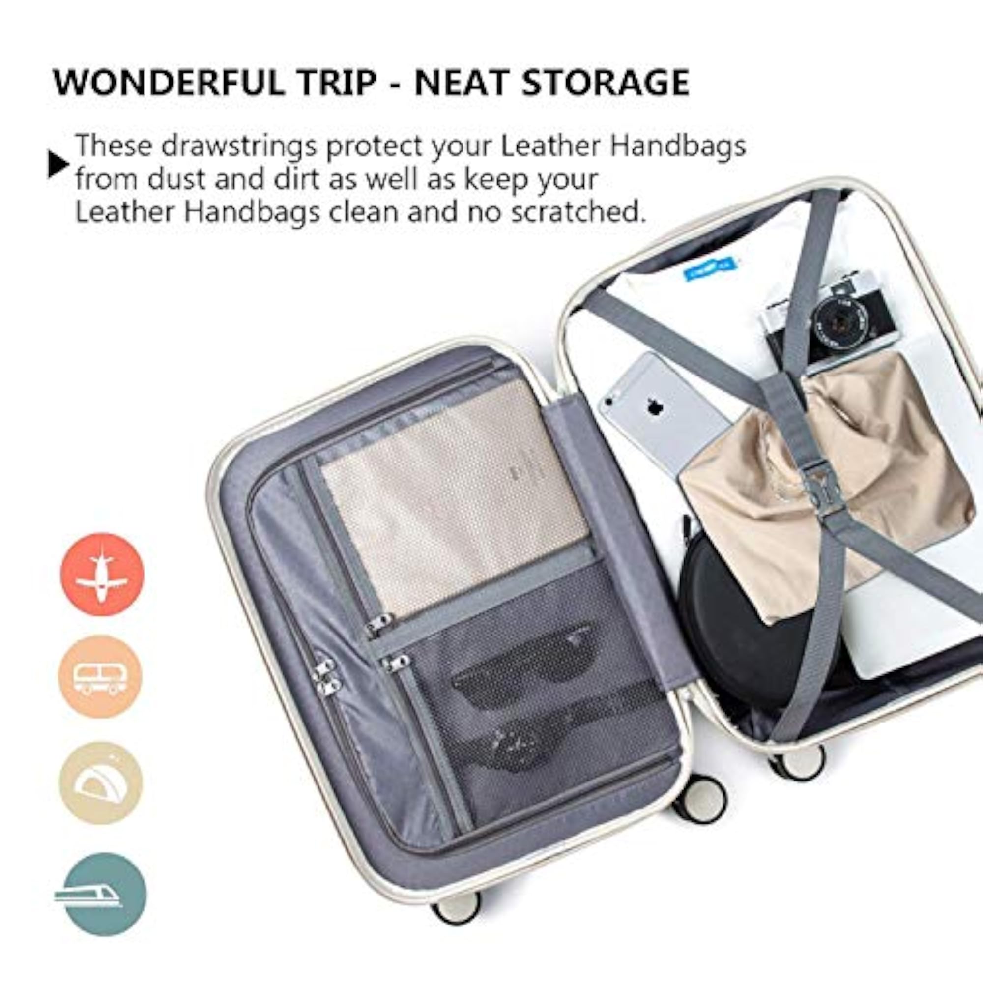 Dust Cover Storage Bags Purified Cotton Flannel with Drawstring Pouch